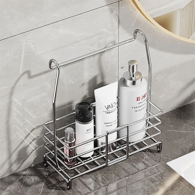 Removable Stainless Steel Bathroom Accessory Storage Rack